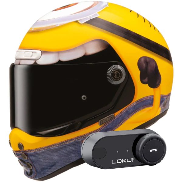 Integrale HJC V10 Stuart Minions MC3 + Kit Bluetooth Lokui K30 Integrale HJC V10 Stuart Minions MC3 + Kit Bluetooth Lokui K30