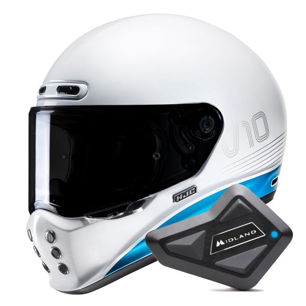 Integrale HJC V10 Tami MC2 + Kit Bluetooth BT Mini