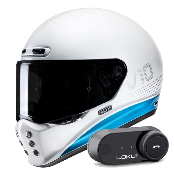 Integrale HJC V10 Tami MC2 + Kit Bluetooth Lokui K30