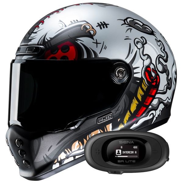 Integrale HJC V10 Vatt MC1SF + Kit bluetooth 5R Lite Solo