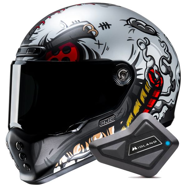 Integrale HJC V10 Vatt MC1SF + Kit Bluetooth BT Mini