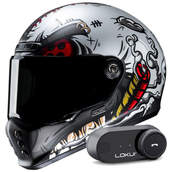 Integrale HJC V10 Vatt MC1SF + Kit Bluetooth Lokui K30