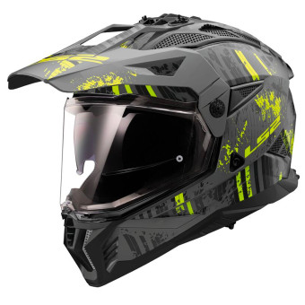 Casque Integrale LS2 Pioneer II Crazy Matt Black H-V Yellow MX702 Casque Integrale LS2 Pioneer II Crazy Matt Black H-V Yellow MX702