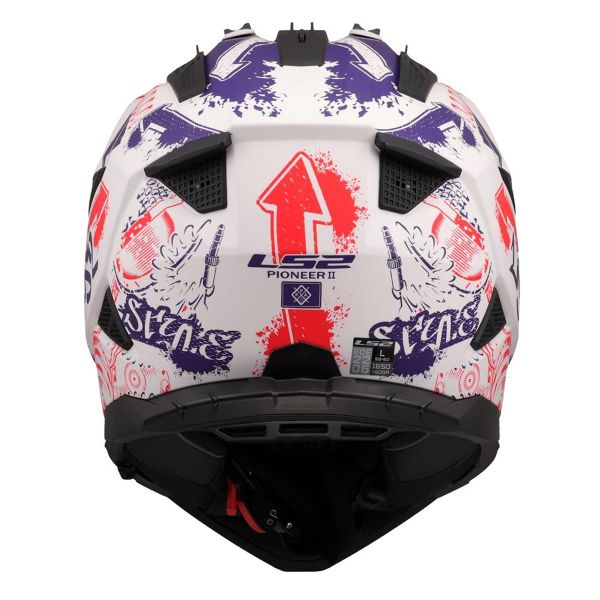 LS2 Pioneer II Fantasia Bianco Rosso Blu MX702