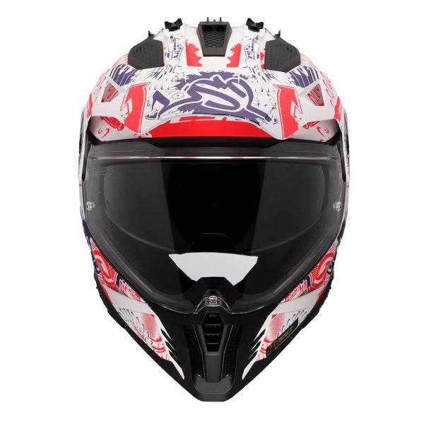 LS2 Pioneer II Fantasia Bianco Rosso Blu MX702