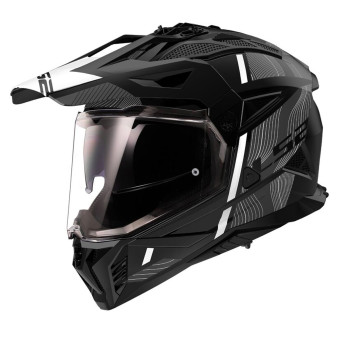 Casque Integrale LS2 Pioneer II Hill Matt Black White MX702 Casque Integrale LS2 Pioneer II Hill Matt Black White MX702