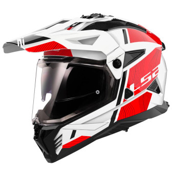 Casque Integrale LS2 Pioneer II Hill White Red MX702 Casque Integrale LS2 Pioneer II Hill White Red MX702