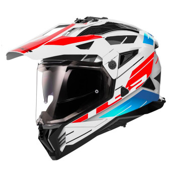 Casque Integrale LS2 Pioneer II Namib White Blue Red MX702 Casque Integrale LS2 Pioneer II Namib White Blue Red MX702