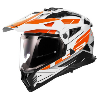 Casque Integrale LS2 Pioneer II Namib White Orange MX702 Casque Integrale LS2 Pioneer II Namib White Orange MX702