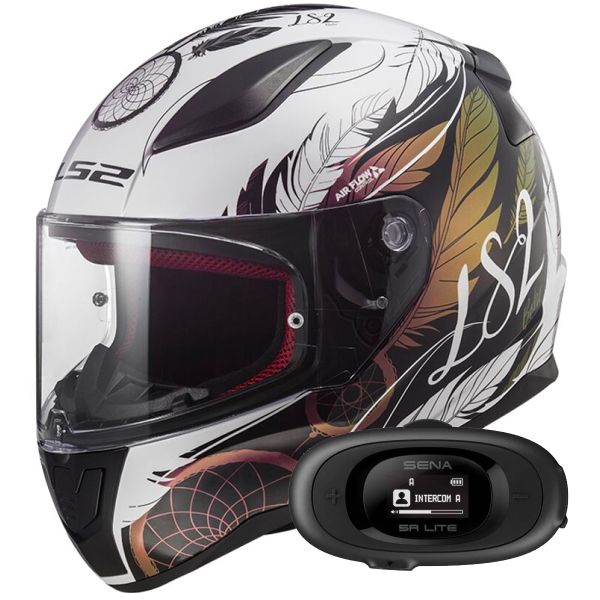Integrale LS2 Rapid II Boho White Black Pink FF353 + Kit bluetooth 5R Lite Solo