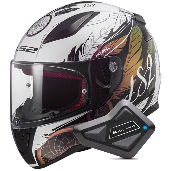 Integrale LS2 Rapid II Boho White Black Pink FF353 + Kit Bluetooth BT Mini Integrale LS2 Rapid II Boho White Black Pink FF353 + Kit Bluetooth BT Mini