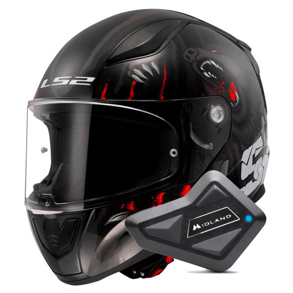 Integrale LS2 Rapid II Claw Black FF353 + Kit Bluetooth BT Mini Integrale LS2 Rapid II Claw Black FF353 + Kit Bluetooth BT Mini