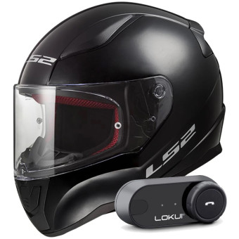 Integrale LS2 Rapid II Solid Black FF353 + Kit Bluetooth Lokui K30