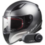 Casque Integrale LS2 Rapid II Solid Matt Titanium FF353 + Kit Bluetooth Lokui K30