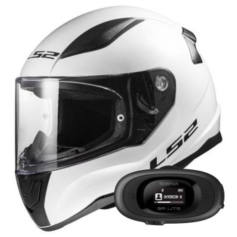 Integrale LS2 Rapid II Solid White FF353 + Kit bluetooth 5R Lite Solo