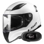 Casque Integrale LS2 Rapid II Solid White FF353 + Kit bluetooth 5R Lite Solo