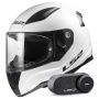 Casque Integrale LS2 Rapid II Solid White FF353 + Kit Bluetooth Lokui K30