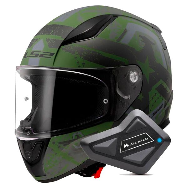 Integrale LS2 Rapid II Thunderbirds Matt Military FF353 + Kit Bluetooth BT Mini Integrale LS2 Rapid II Thunderbirds Matt Military FF353 + Kit Bluetooth BT Mini