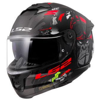 Casque Integrale LS2 Stream II Angry Monkey Matt Black Red FF808 Casque Integrale LS2 Stream II Angry Monkey Matt Black Red FF808