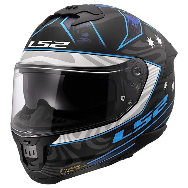 Integrale LS2 Flusso II Galdam Nero Blu FF808 Integrale LS2 Flusso II Galdam Nero Blu FF808