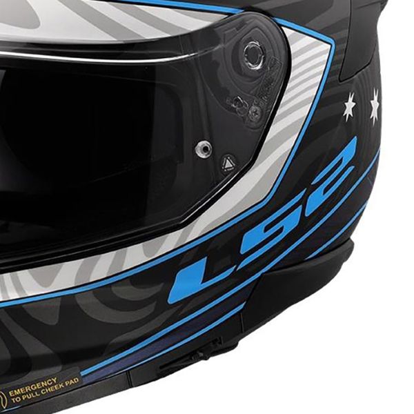 LS2 Flusso II Galdam Nero Blu FF808