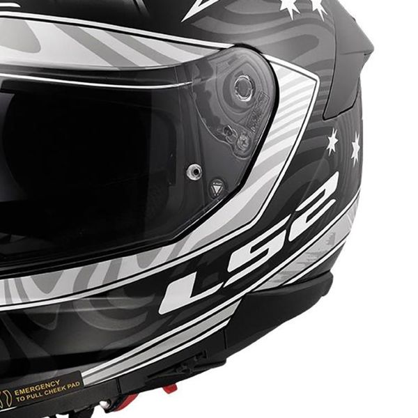 LS2 Flusso II Galdam Nero Bianco FF808