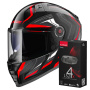 Casque Integrale LS2 Vector II Alizer Black Red FF811 + Kit Bluetooth 4X Cardo