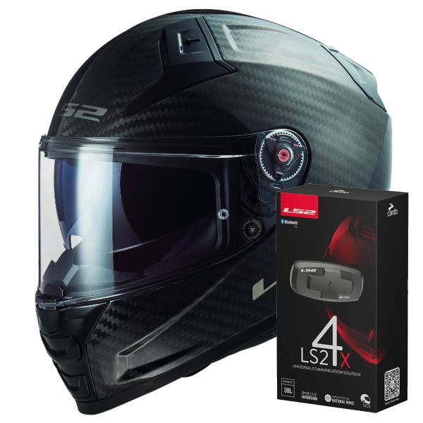 Integrale LS2 Vector II C Gloss Carbon FF811 + Kit Bluetooth 4X Cardo Integrale LS2 Vector II C Gloss Carbon FF811 + Kit Bluetooth 4X Cardo