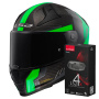 Casque Integrale LS2 Vector II C Grid Matt Fluo Green FF811 + Kit Bluetooth 4X Cardo