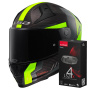 Casque Integrale LS2 Vector II C Grid Matt H-V Yellow FF811 + Kit Bluetooth 4X Cardo