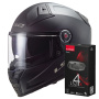 Casque Integrale LS2 Vector II Matt Black FF811 + Kit Bluetooth 4X Cardo