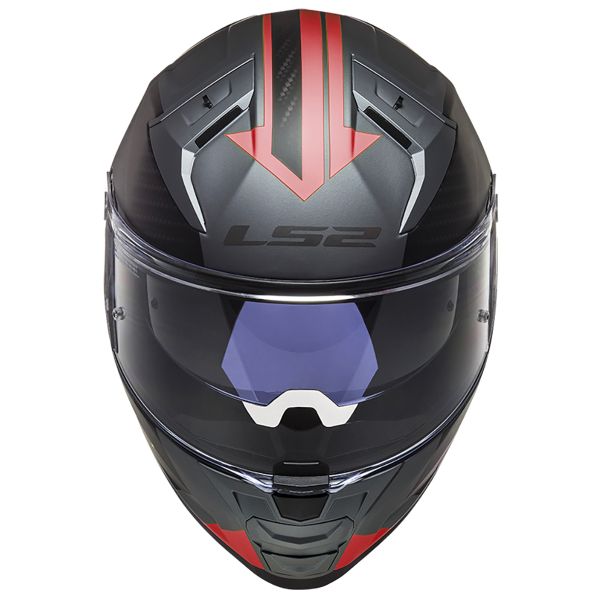 LS2 Vector II Splitter Matt Titanium Red FF811 + Kit Bluetooth 4X Cardo