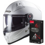 Casque Integrale LS2 Vector II White FF811 + Kit Bluetooth 4X Cardo
