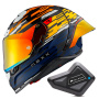 Casque Integrale Nexx X.R3R Glitch Racer Orange Blue + Kit Bluetooth BT Mini