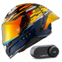 Casque Integrale Nexx X.R3R Glitch Racer Orange Blue + Kit Bluetooth Lokui K30