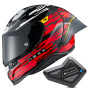 Casque Integrale Nexx X.R3R Glitch Racer Red White + Kit Bluetooth BT Mini