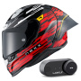 Casque Integrale Nexx X.R3R Glitch Racer Red White + Kit Bluetooth Lokui K30