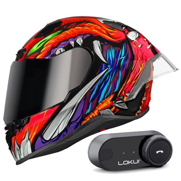 Integrale Nexx X.R3R Zorga Orange Green + Kit Bluetooth Lokui K30