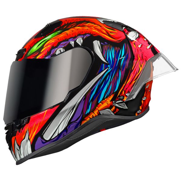 Nexx X.R3R Zorga Orange Green + Kit Bluetooth Lokui K30