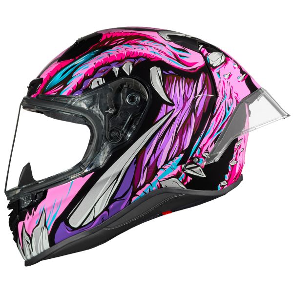 Casco Moto Integrale 917-PL Rosa/Viola Opaco Con Visiera Parasole – Taglia XL (61-62 Cm)