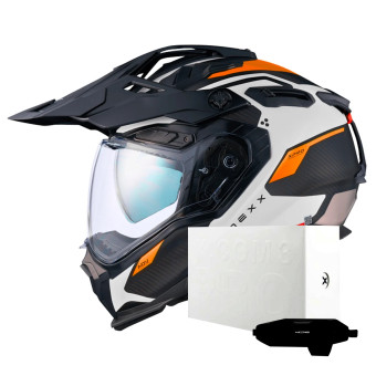 Casque Integrale Nexx X.WED3 Keyo White Orange Matt + X.COM 3 Pro Casque Integrale Nexx X.WED3 Keyo White Orange Matt + X.COM 3 Pro