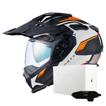 Casque Integrale Nexx X.WED3 Keyo White Orange Matt + X.COM 3 Casque Integrale Nexx X.WED3 Keyo White Orange Matt + X.COM 3