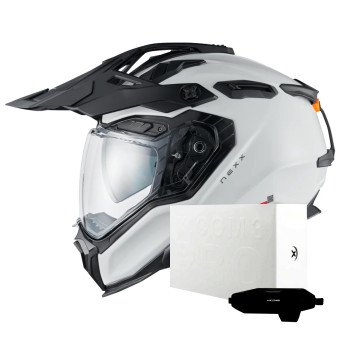 Casque Integrale Nexx X.WED3 Plain White Pearl + X.COM 3 Pro Casque Integrale Nexx X.WED3 Plain White Pearl + X.COM 3 Pro