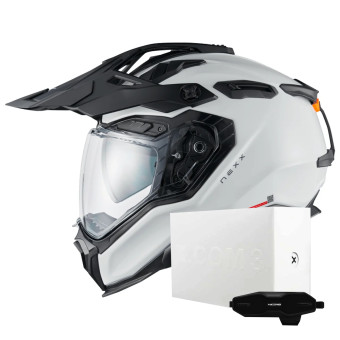 Casque Integrale Nexx X.WED3 Plain White Pearl + X.COM 3 Casque Integrale Nexx X.WED3 Plain White Pearl + X.COM 3