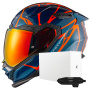 Casque Integrale Nexx X.WST3 B-Side Blue Orange Teal + X.COM 3 Pro