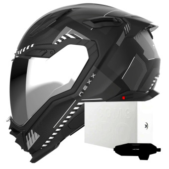 Casque Integrale Nexx X.WST3 Fluence Black Silver Matt + X.COM 3 Pro Casque Integrale Nexx X.WST3 Fluence Black Silver Matt + X.COM 3 Pro