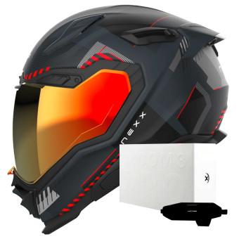 Casque Integrale Nexx X.WST3 Fluence Grey Red Matt + X.COM 3 Pro Casque Integrale Nexx X.WST3 Fluence Grey Red Matt + X.COM 3 Pro