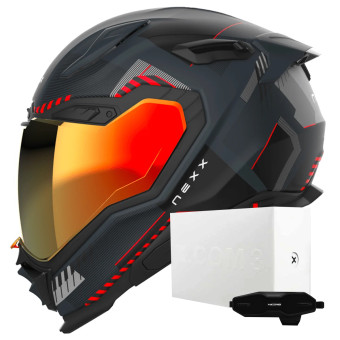 Casque Integrale Nexx X.WST3 Fluence Grey Red Matt + X.COM 3 Casque Integrale Nexx X.WST3 Fluence Grey Red Matt + X.COM 3