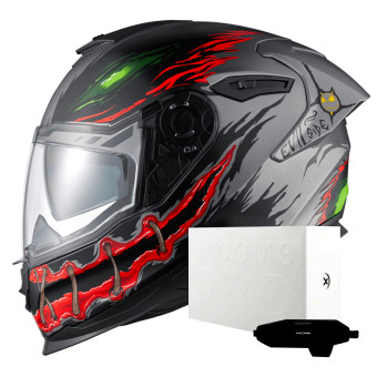Casque Integrale Nexx Y.100R Night Rider Titanium Matt + X.COM 3 Pro Casque Integrale Nexx Y.100R Night Rider Titanium Matt + X.COM 3 Pro