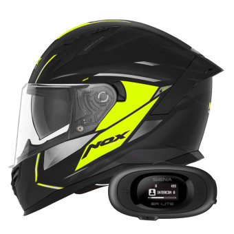 Integrale NOX N401 Xeno Matt Black Neon Yellow + Kit bluetooth 5R Lite Solo